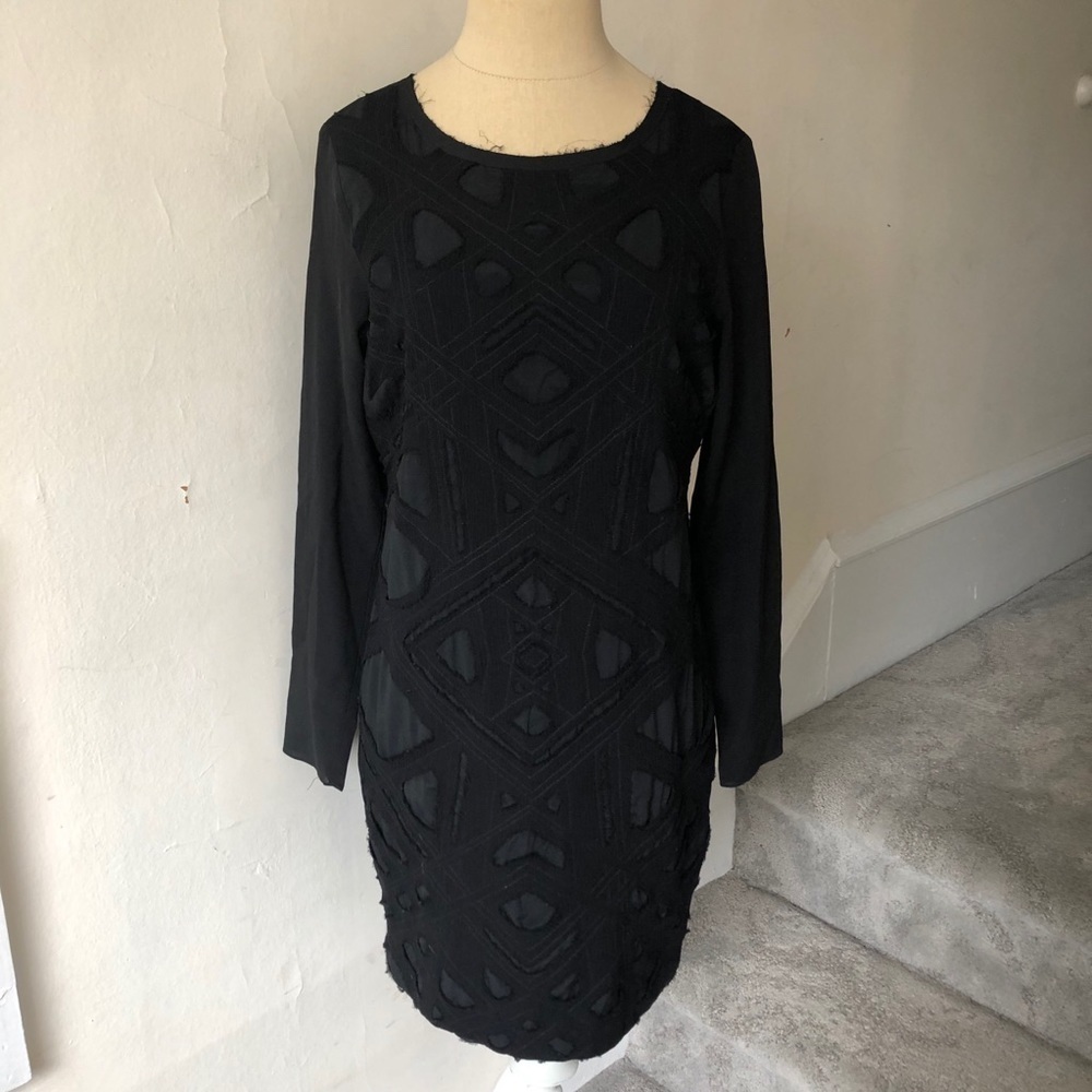 Nicole Miller Artelier Long Sleeve Silk Dress EUC
